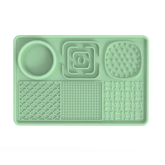 Tapis de léchage avec ventouses - multiusages vert